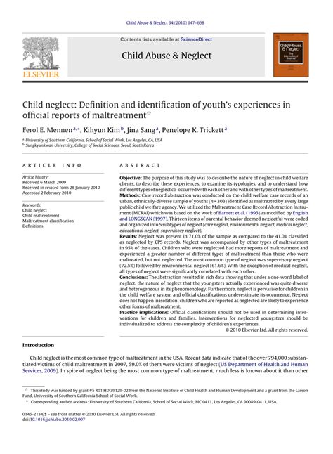 a neglected young miss|Child neglect: Definition and identification of youth's experiences .